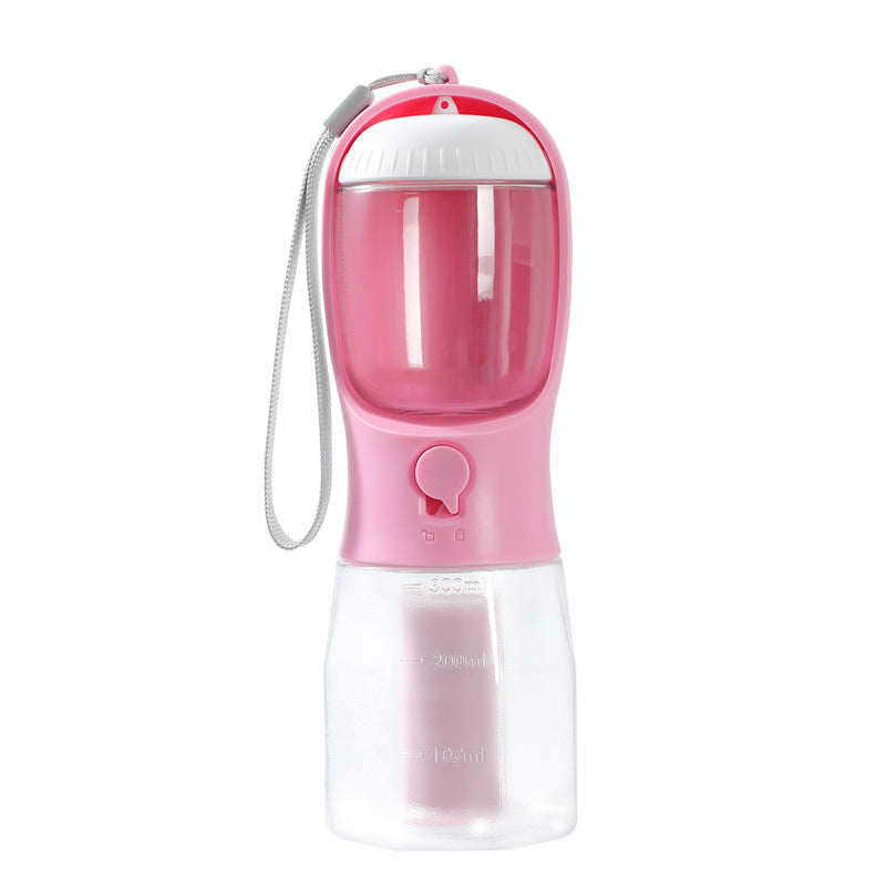 Dog Water Cup Drinking Food Garbage Bag Three-in-one Portable Small Multi-functional Pet Cups Pets Supplies - One Red Hill